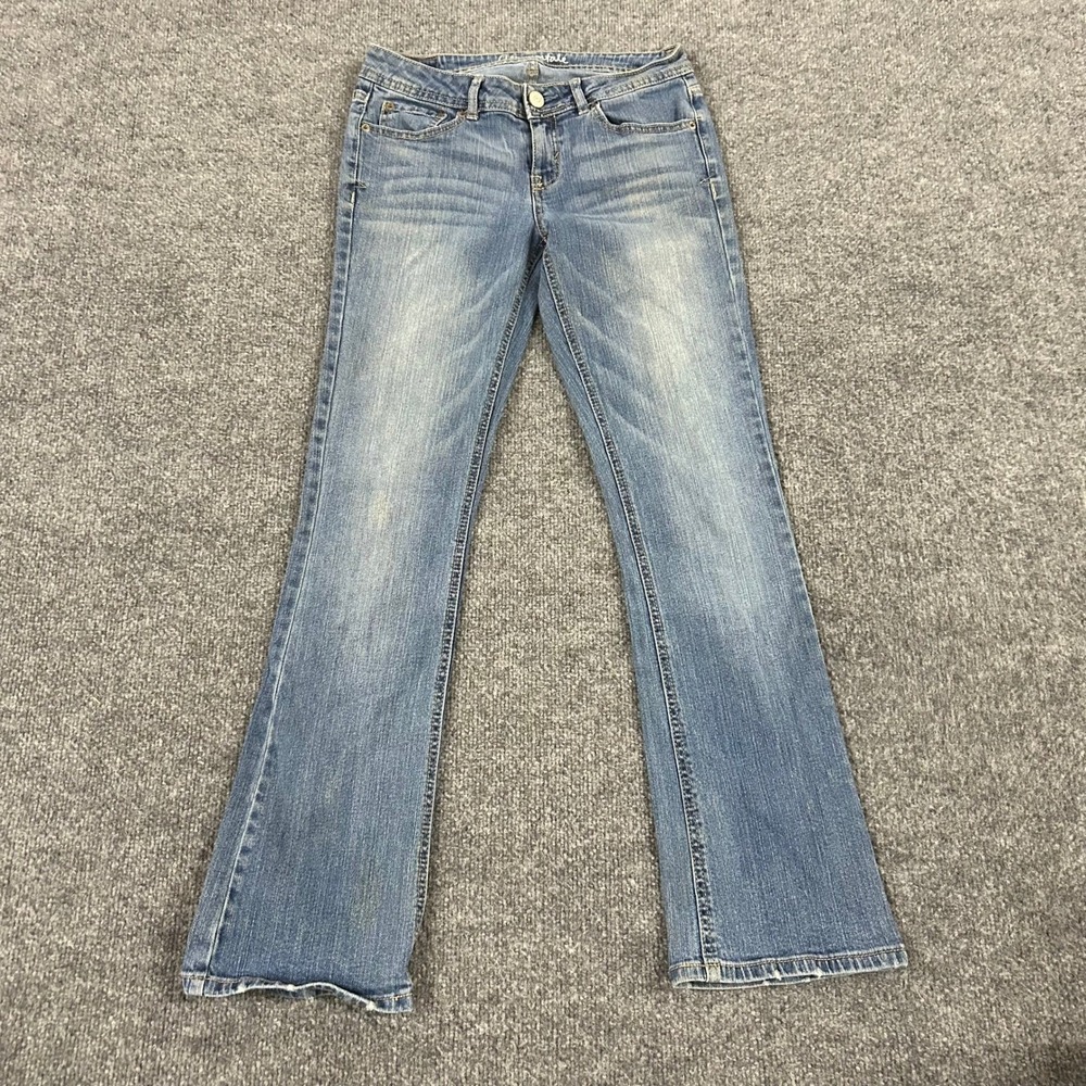 Aeropostale Jeans Womens Size 4 Short Blue Chelsea Bootcut Slim Stretch Denim